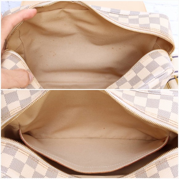 Louis Vuitton Naviglio Damier Azur Crossbody White Shoulder Bag Messenger Purse - Picture 13 of 16